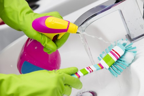 Cleaning fresh pet urine stain from carpet with enzyme solution