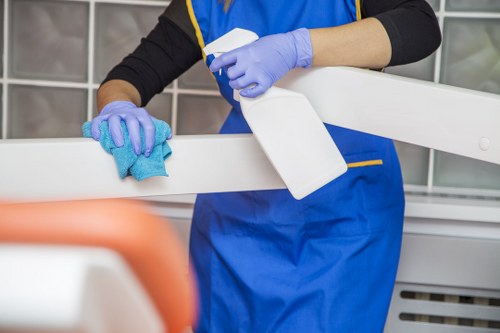 Professional upholstery cleaning process for a couch